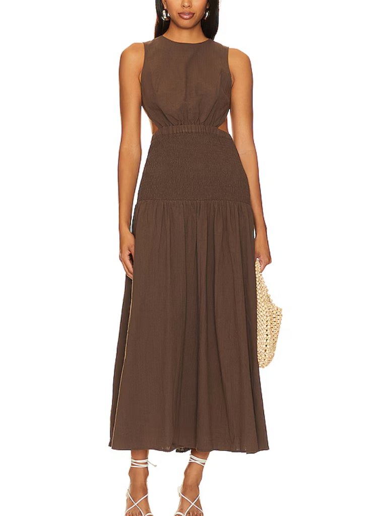 Sndys. Lottie Maxi Dress Chocolate Brown Medium